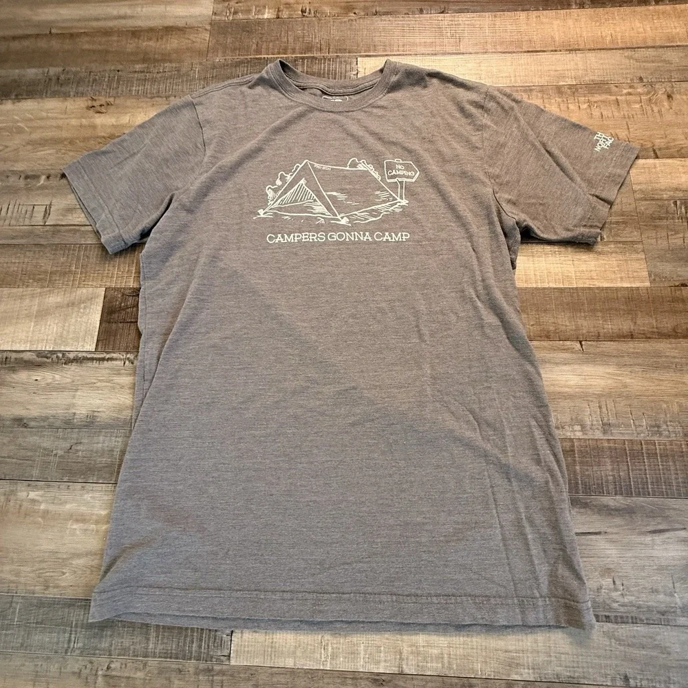 The North Face T-Shirt Brown Short Sleeve Campers Gonna Camp L